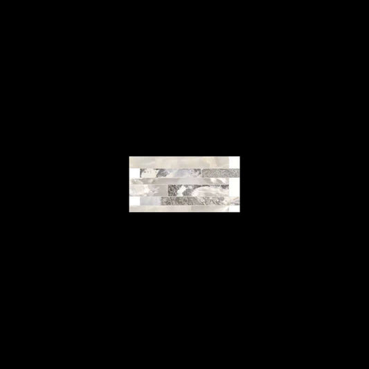 Rectified Glossy Stone Effect Porcelain Stoneware Strip 30x60 9mm White Blend Onyx&amp;More - Florim