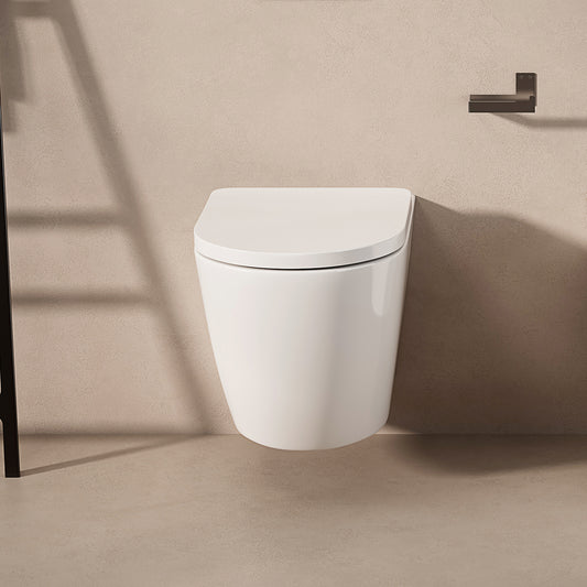 Vaso Sospeso Giada 53 Scarico Tornado Bianco Lucido e Coprivaso Soft Close - Meda