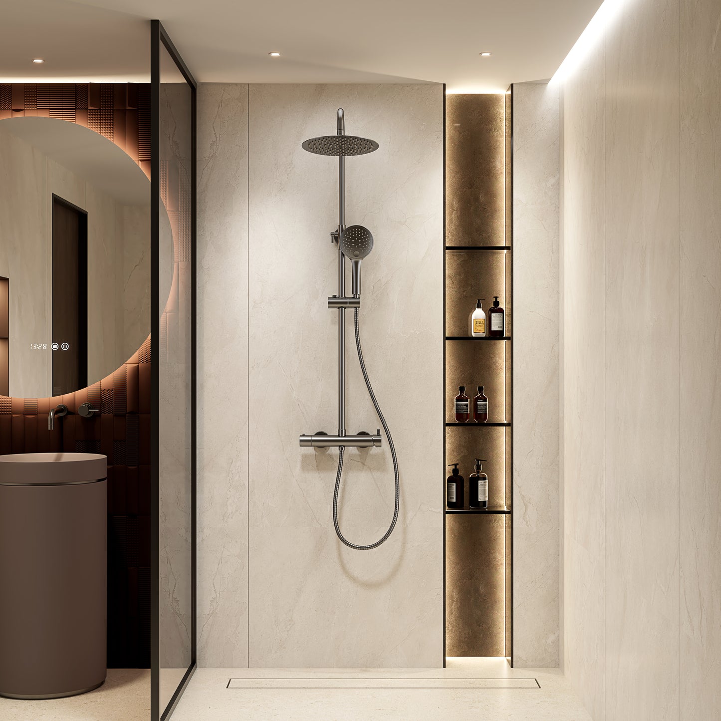 Colonna Doccia Meccanica con Doccino Canna di Fucile - Mirta