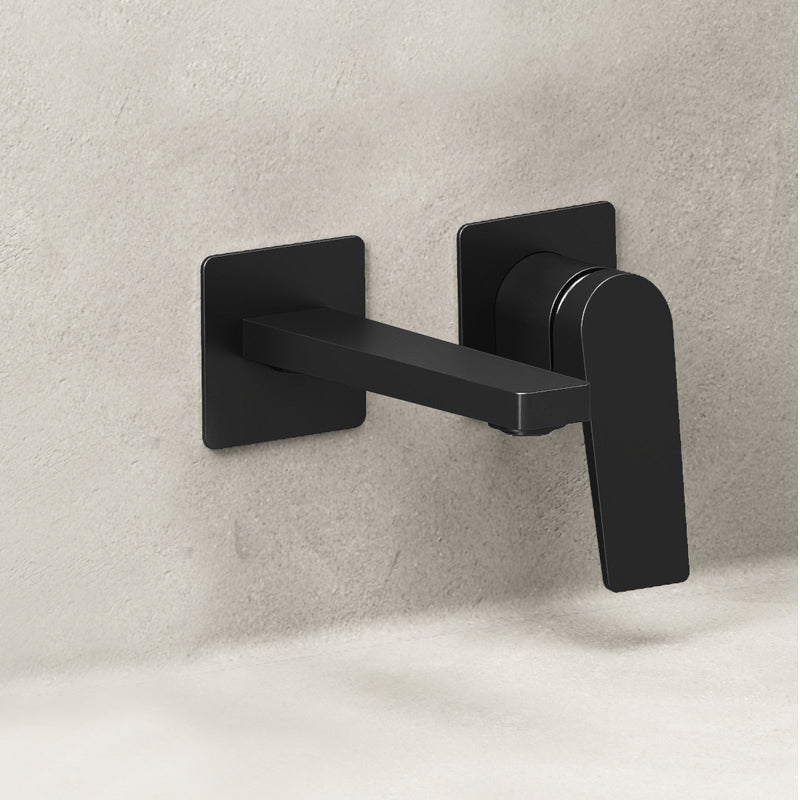 Miscelatore Lavabo a Parete con Piletta Click Clack Nero Opaco - Sun