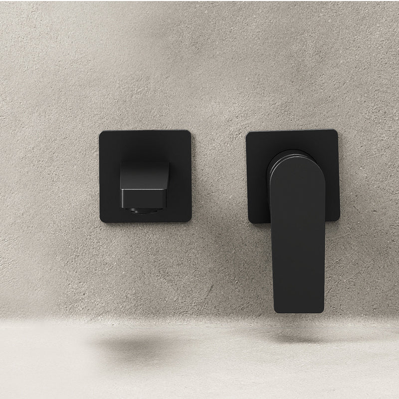 Miscelatore Lavabo a Parete con Piletta Click Clack Nero Opaco - Sun