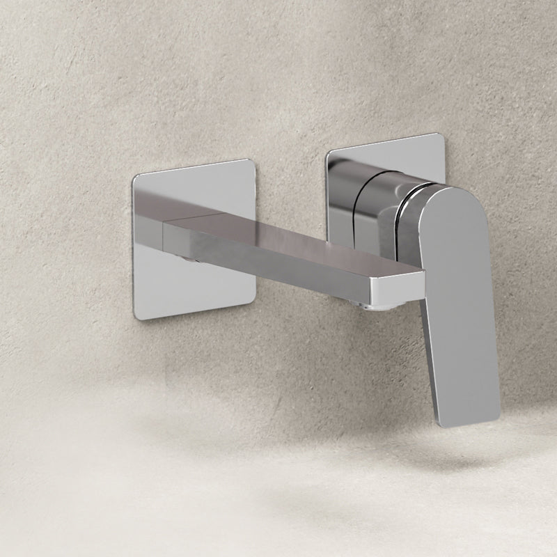 Miscelatore Lavabo a Parete con Piletta Click Clack Cromo Lucido - Sun