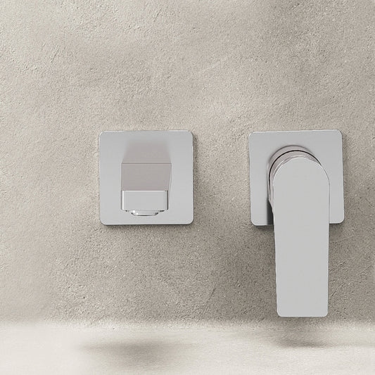 Miscelatore Lavabo a Parete con Piletta Click Clack Cromo Lucido - Sun