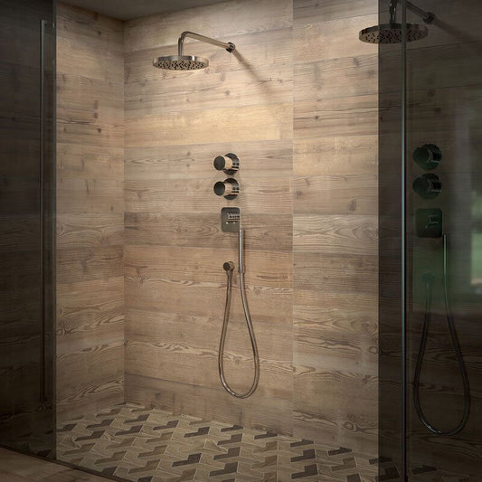 Mosaico in Gres Porcellanato Effetto Legno Rettificato Naturale 25.2x25.4 8.5mm Miele Just Mix - Gardenia Orchidea