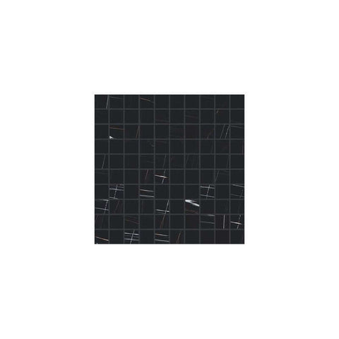 Natural Marble Effect Porcelain Stoneware Mosaic 30x30 9mm Sahara Noir Stones & More 2.0 - Florim