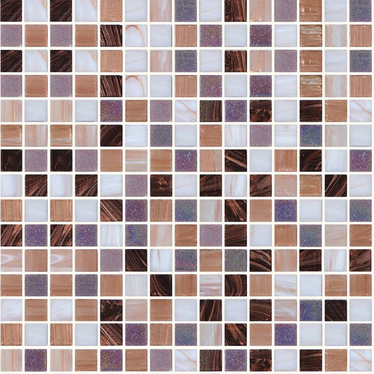 Mosaico in Pasta di Vetro 32.7x32.7 Multicolor Miscela Estrosa Lucido - Spazio