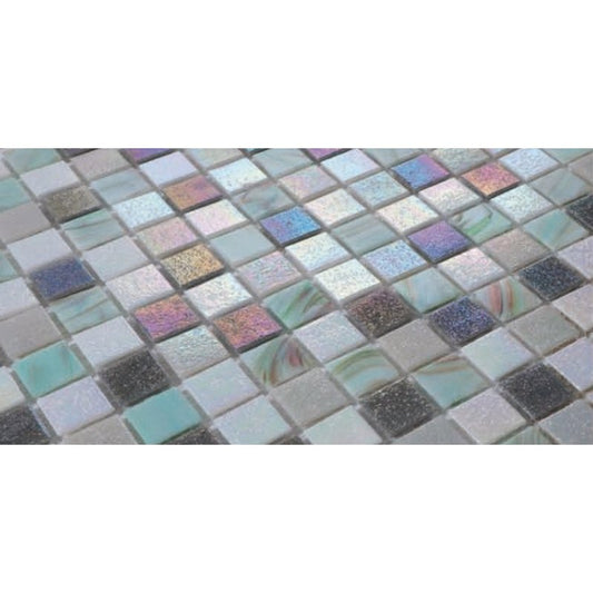 Mosaico in Pasta di Vetro 32.7x32.7 Multicolor Miscela Mistica Lucido - Spazio