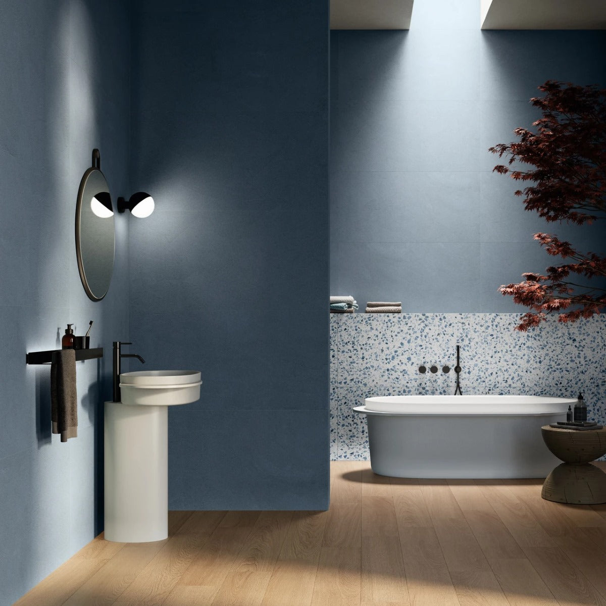 Gres Porcellanato Rettificato Naturale Silk Effetto Graniglia 6,5X30 - Iro Next Navy