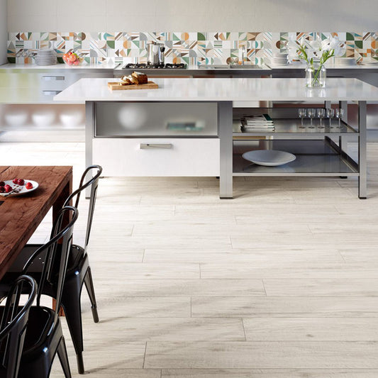 Gres Porcellanato Effetto Legno Rettificato Naturale 20x120 Ivory Nwood XXL - Herberia