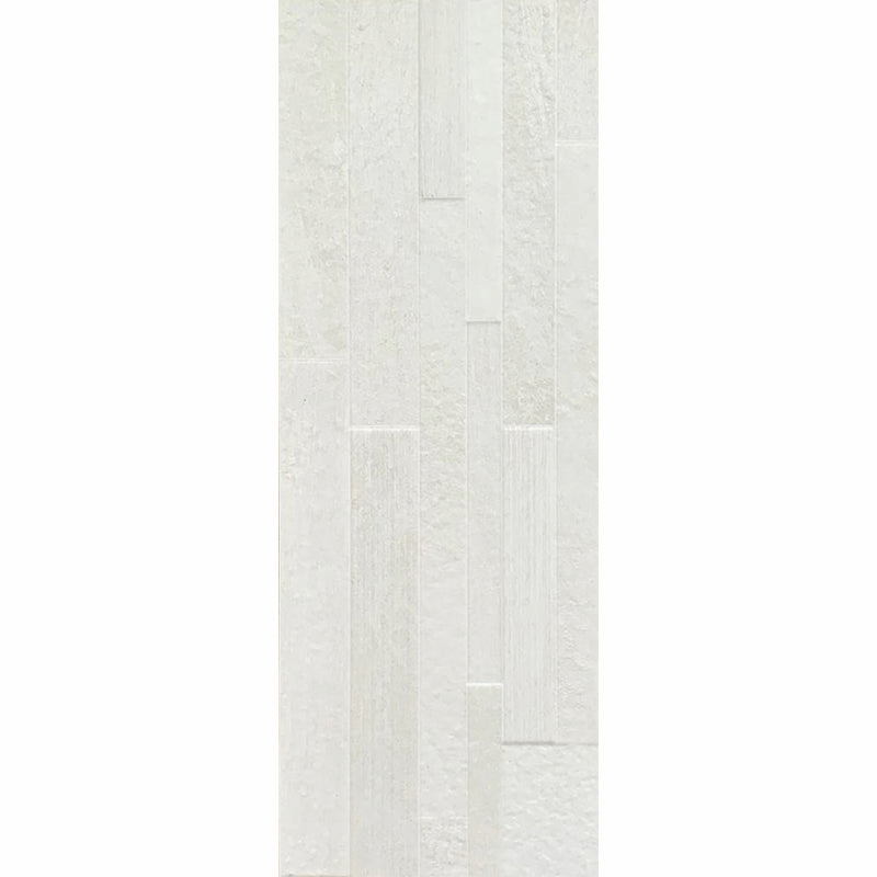 Rivestimento in Ceramica Effetto Muretto 25x75 Decoro Struttura Focus Bianco Orione- Herberia