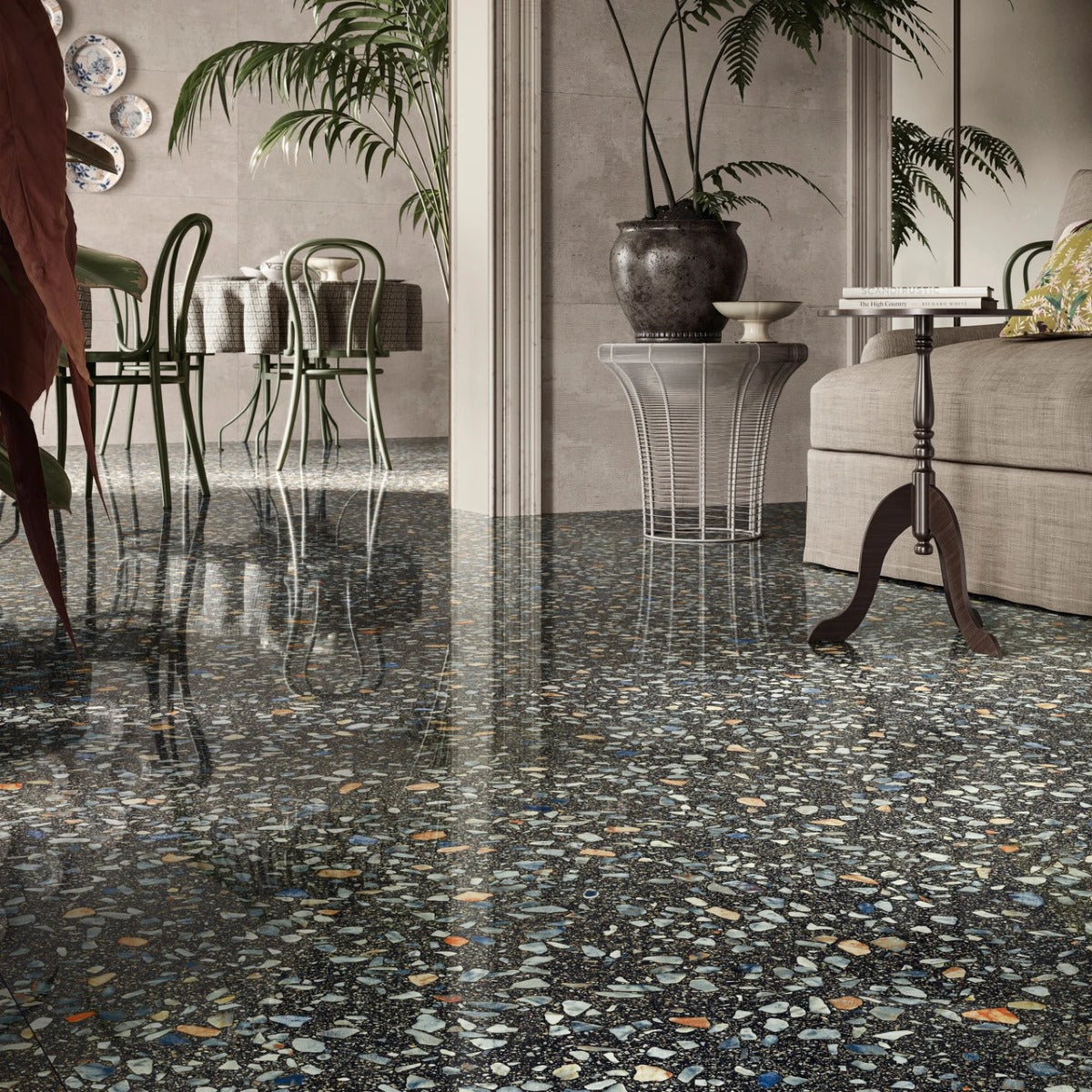 Gres Porcellanato Rettificato Kry Effetto Graniglia 60X120 - Glow Plus Night