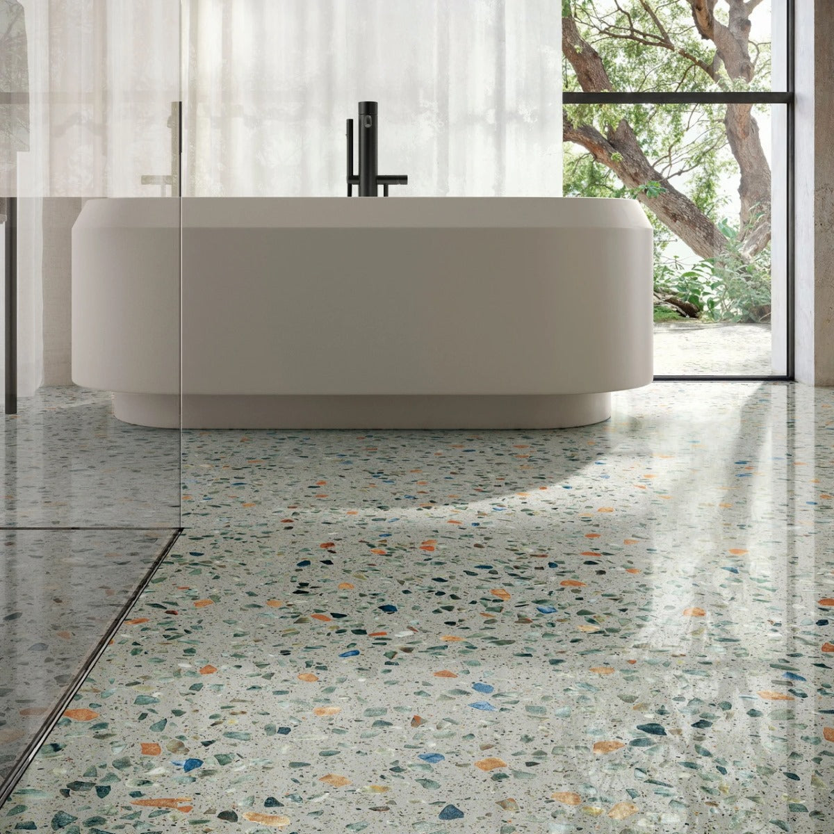Gres Porcellanato Rettificato Kry Effetto Graniglia 60X120 - Glow Plus Sage