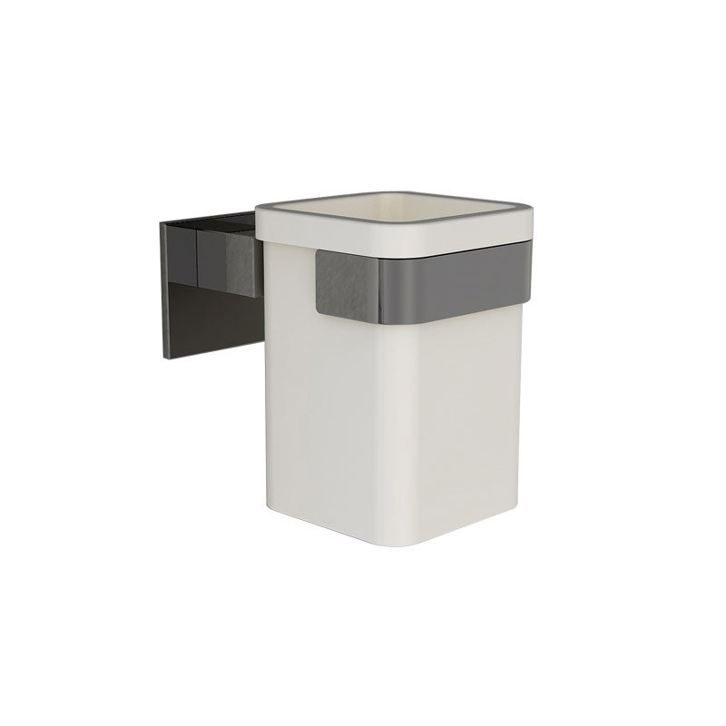 Portaspazzolino in Vetro e Metallo  Square - Saniplast (25691711)