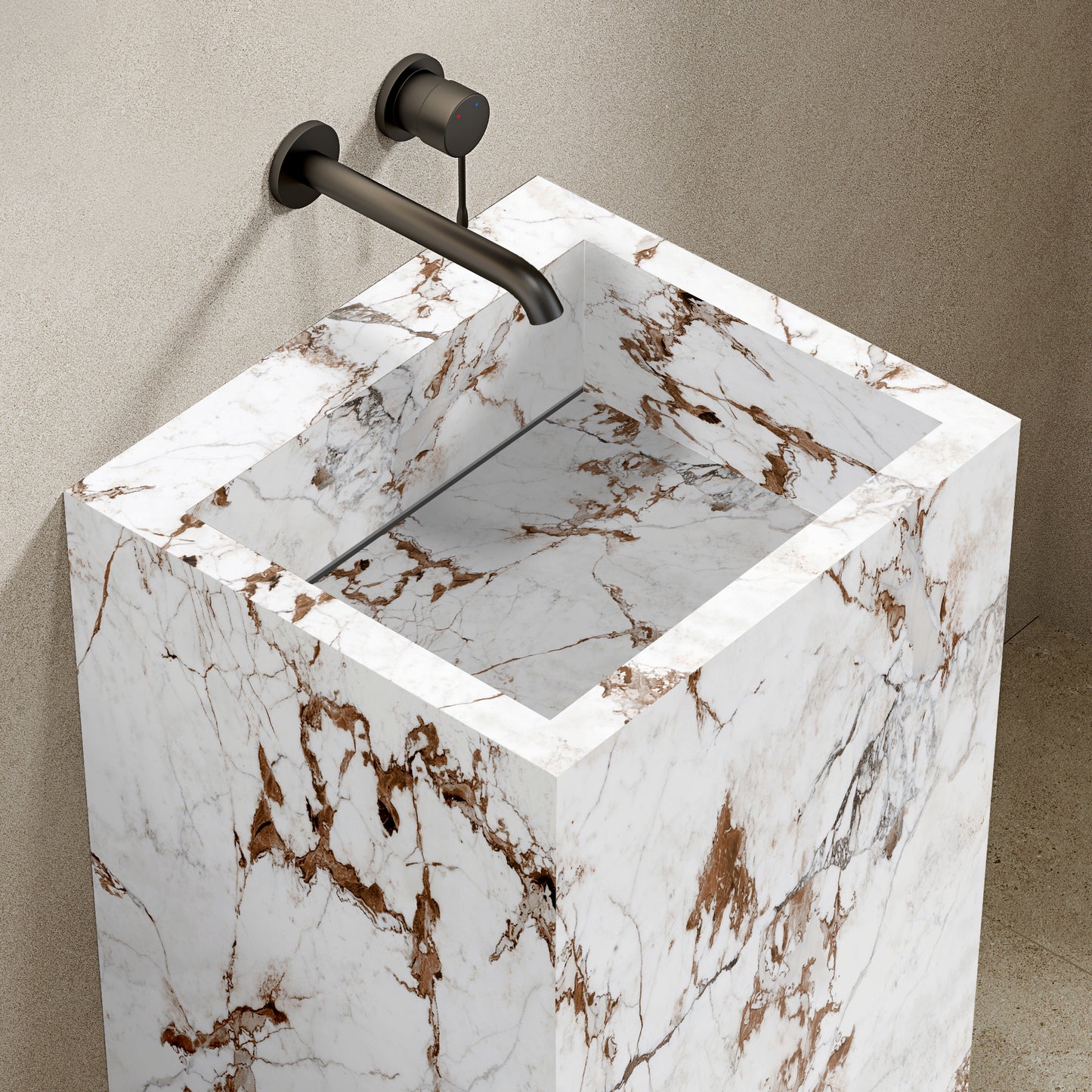 Lavabo Freestanding in Gres Lucido Capraia 60 cm - Pedestal