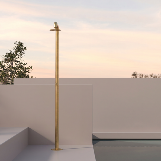 Colonna Doccia Per Esterno in Acciaio Inox Oro Spazzolato - Alba