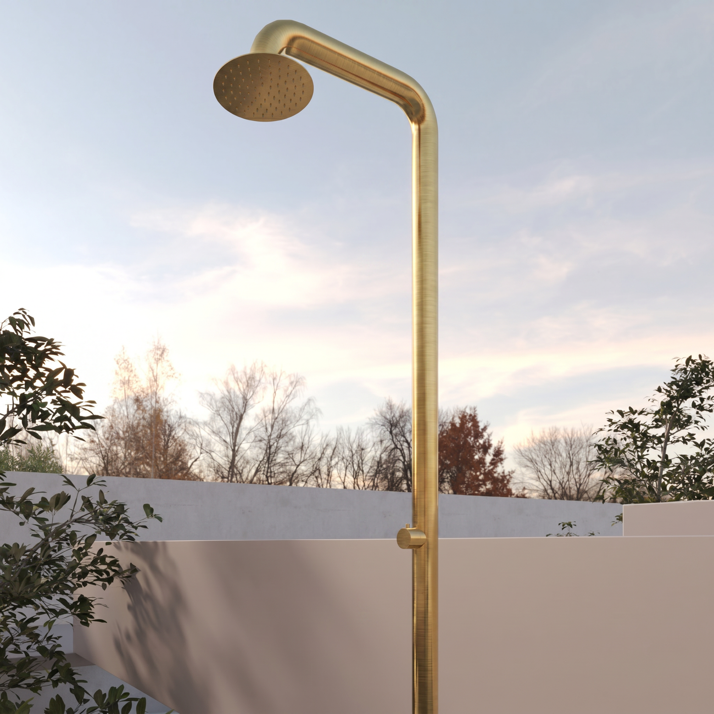 Colonna Doccia Per Esterno in Acciaio Inox Oro Spazzolato - Alba