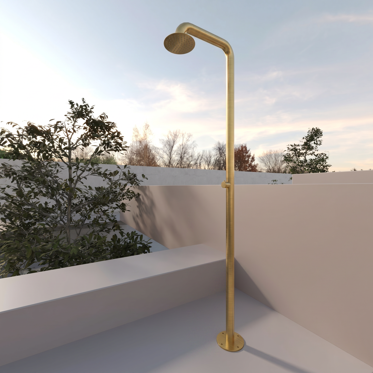 Colonna Doccia Per Esterno in Acciaio Inox Oro Spazzolato - Alba