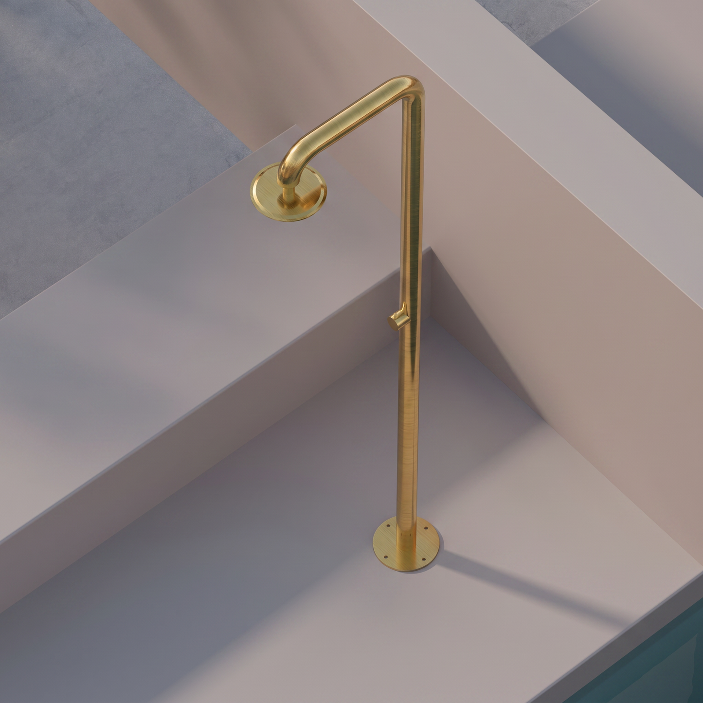 Colonna Doccia Per Esterno in Acciaio Inox Oro Spazzolato - Alba
