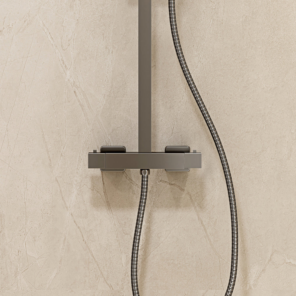 Colonna Doccia Termostatica con Doccino Grigio Piombo - Deva