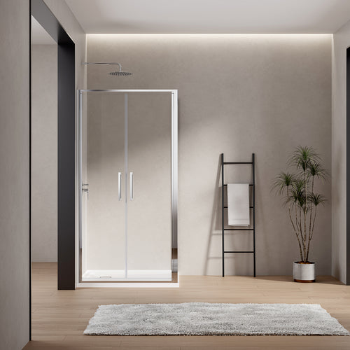 Porta Doccia 80 cm Saloon Vetro Trasparente e Profilo Cromo - Escape