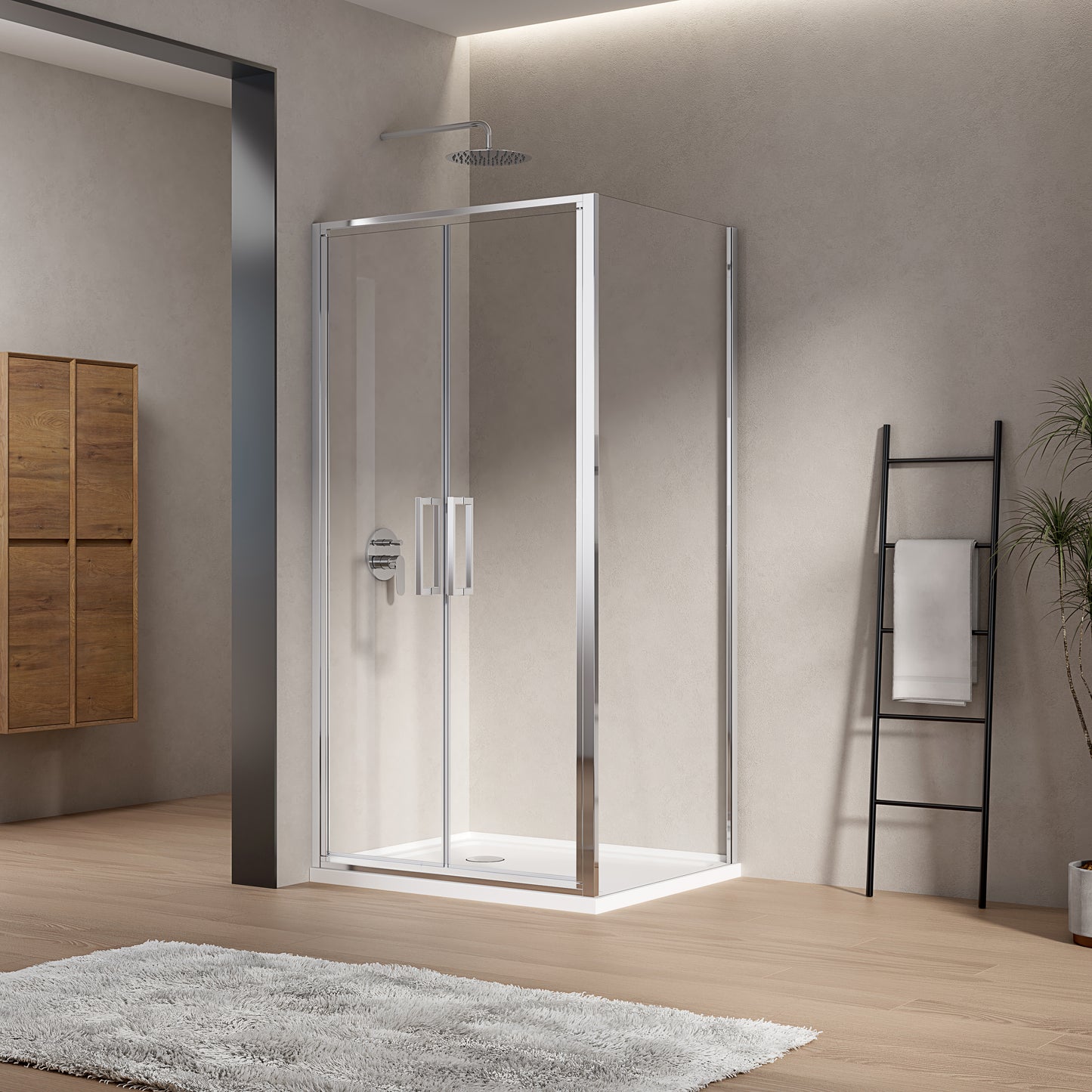 Porta Doccia 100 cm Saloon Vetro Trasparente e Profilo Cromo - Escape