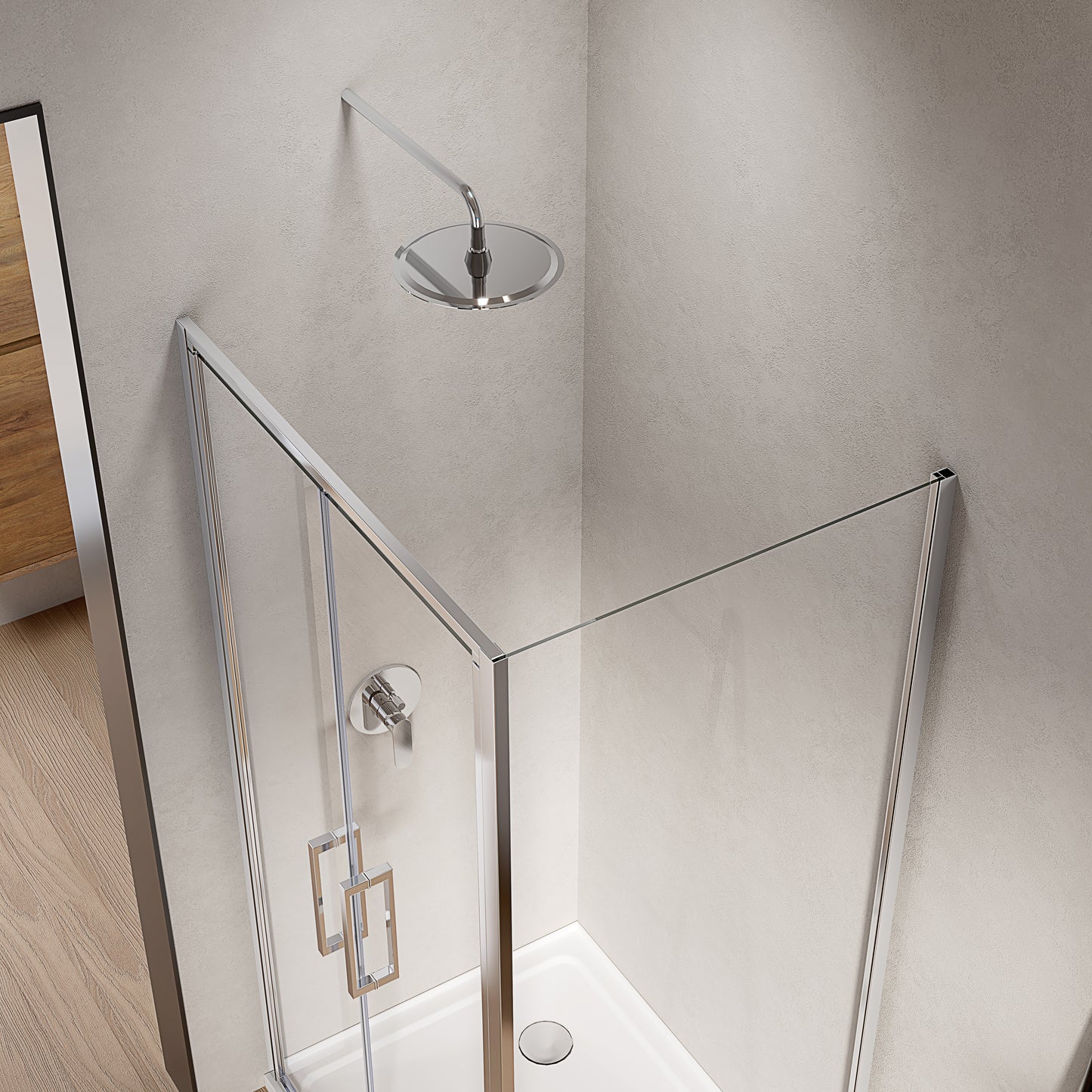 Porta Doccia 100 cm Saloon Vetro Trasparente e Profilo Cromo - Escape