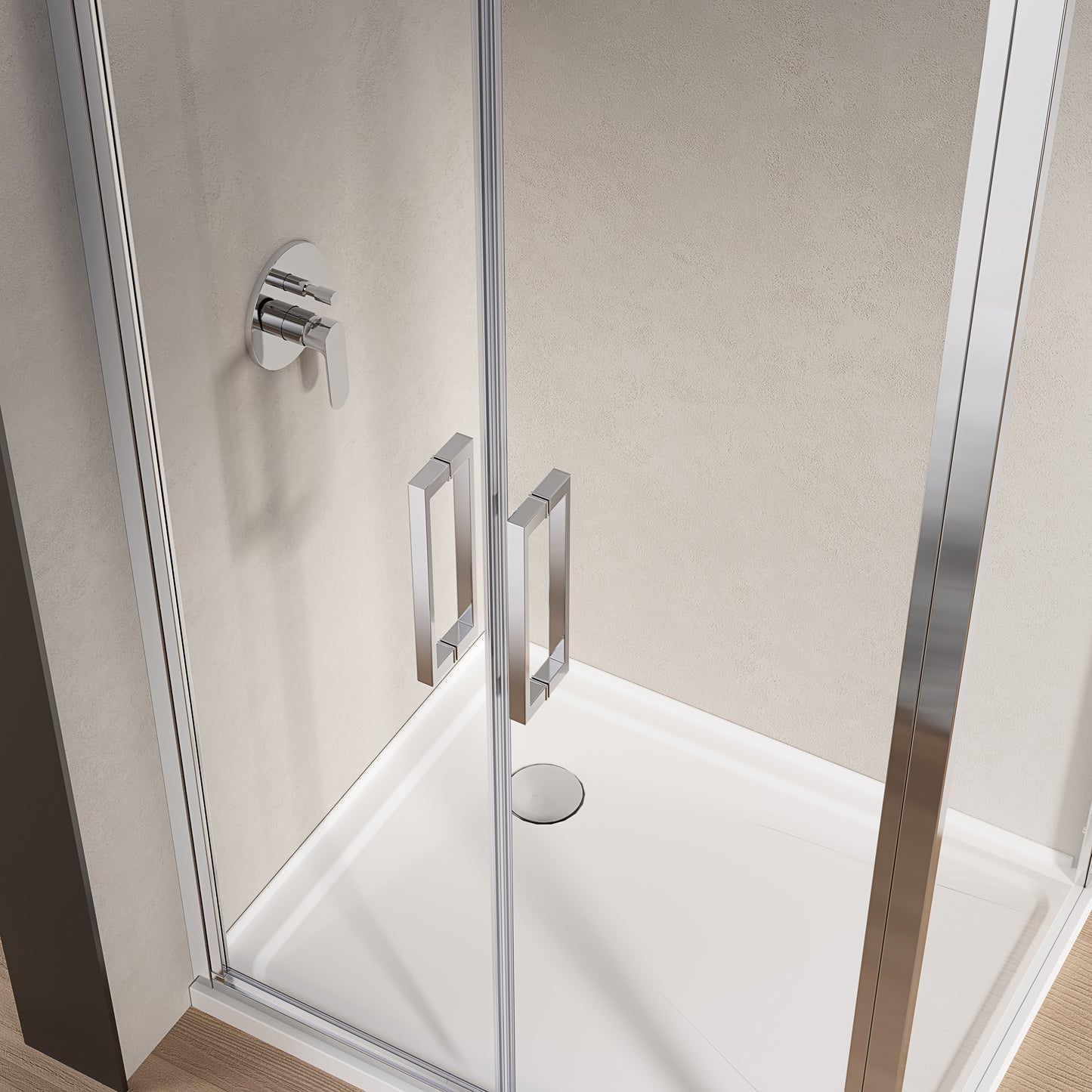 Porta Doccia 100 cm Saloon Vetro Trasparente e Profilo Cromo - Escape