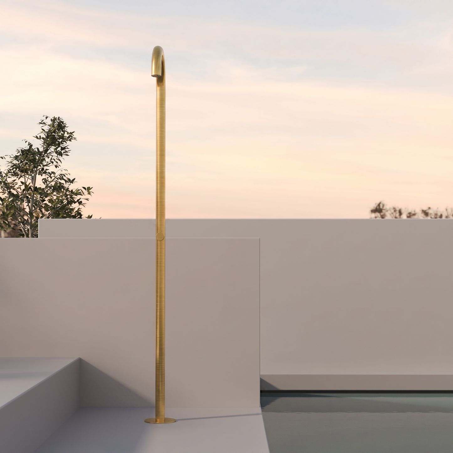 Colonna Doccia Per Esterno in Acciaio Inox Oro Spazzolato - Zoe