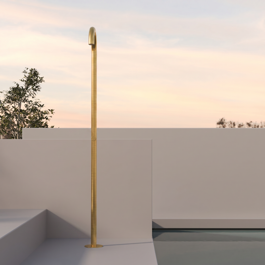 Colonna Doccia Per Esterno in Acciaio Inox Oro Spazzolato - Zoe
