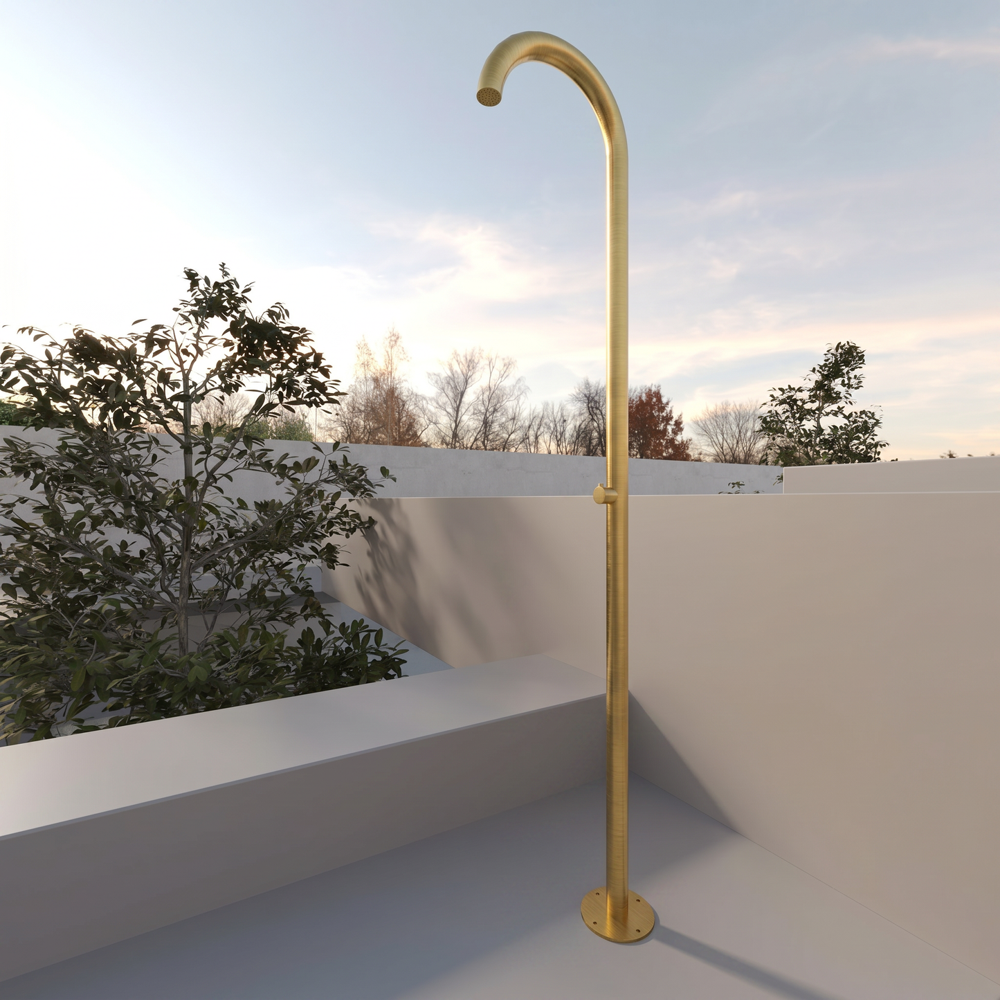 Colonna Doccia Per Esterno in Acciaio Inox Oro Spazzolato - Zoe