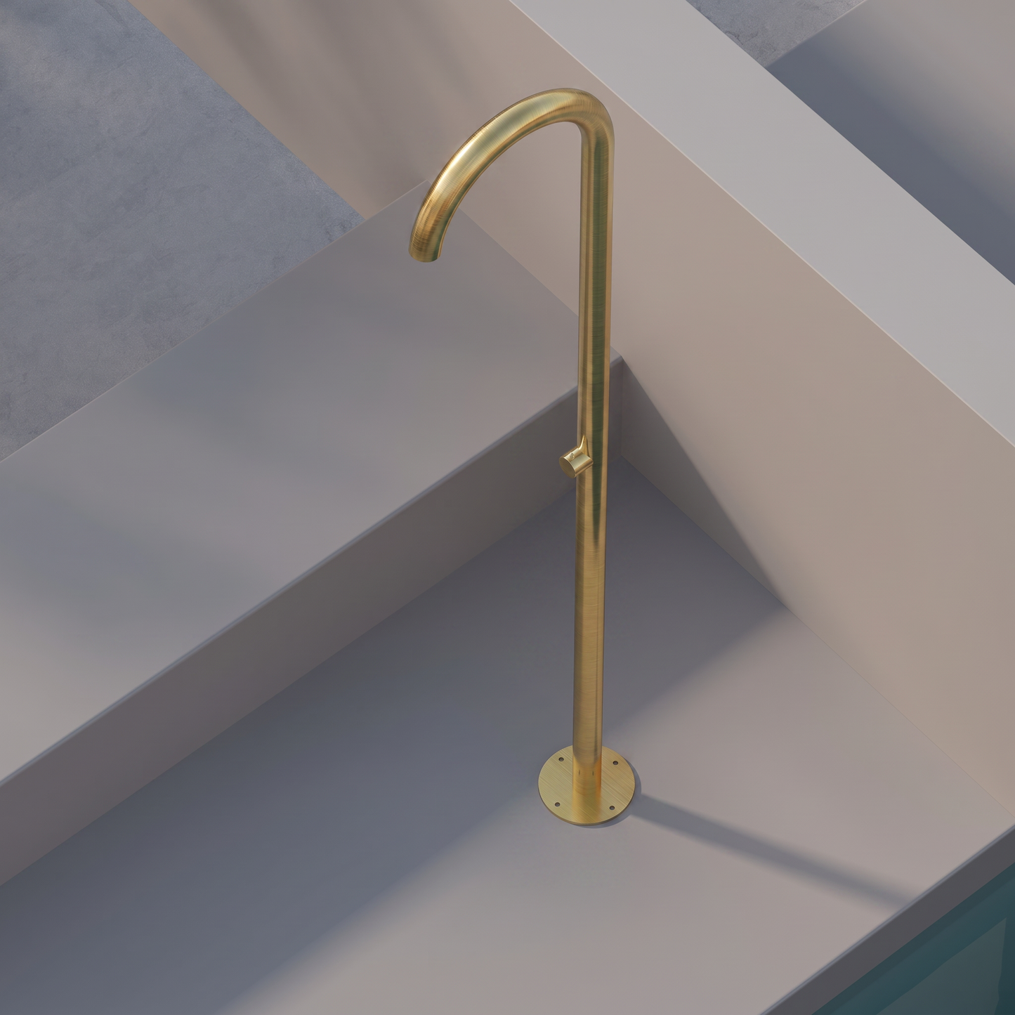 Colonna Doccia Per Esterno in Acciaio Inox Oro Spazzolato - Zoe