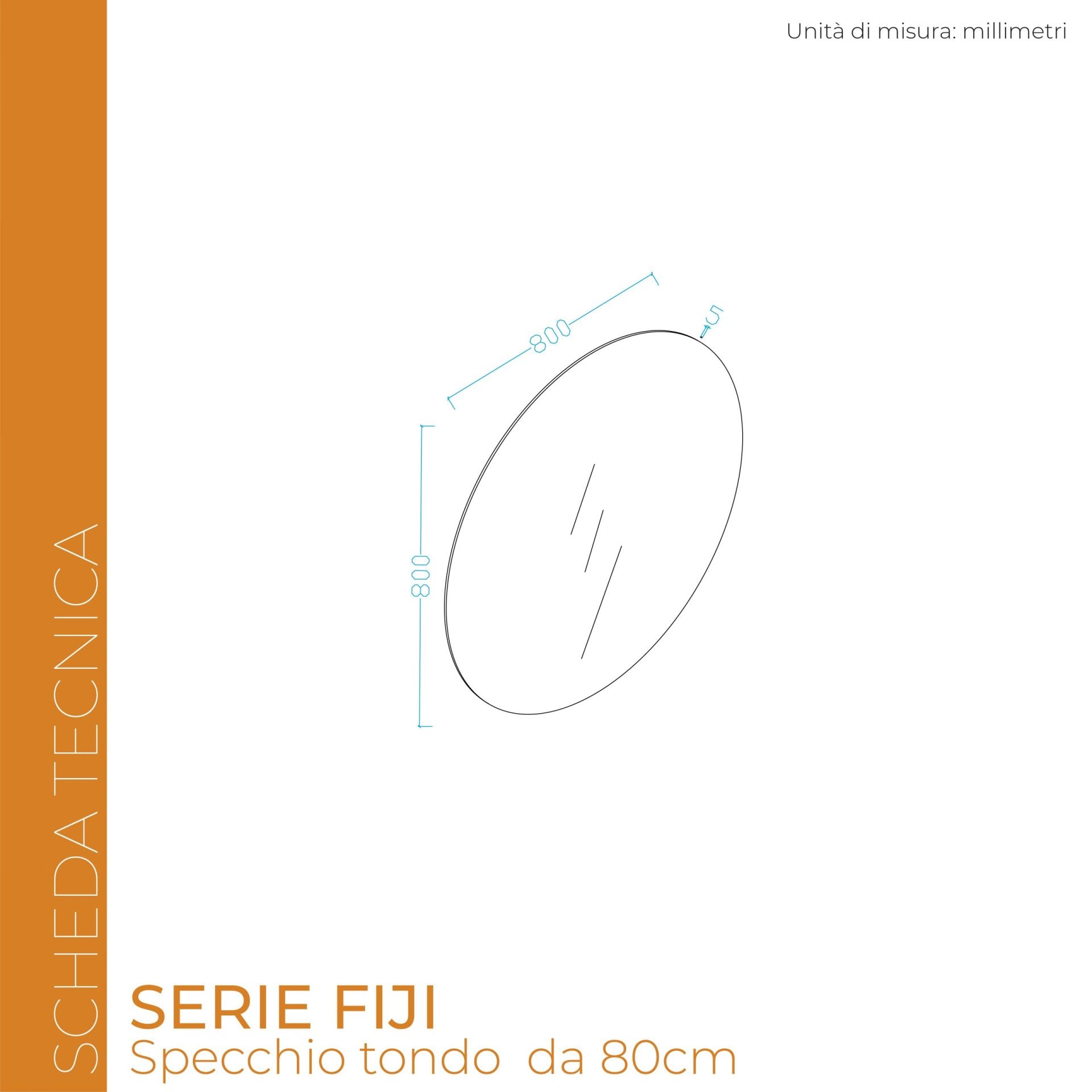 Specchio Tondo 80 cm Fiji - Meda (25688768)