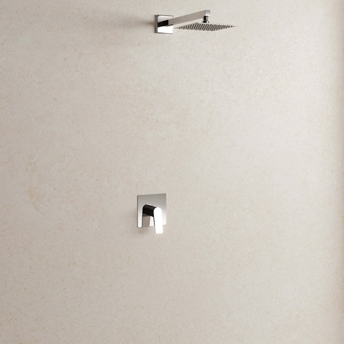 Set Incasso Doccia Cromo con Braccio Doccia e Soffione 25x25 cm - Sun