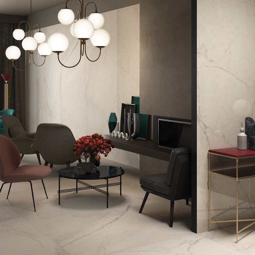 Gres Porcellanato Effetto Marmo 120x120 Trex3 Tortora Lappato Lucidato - La Faenza