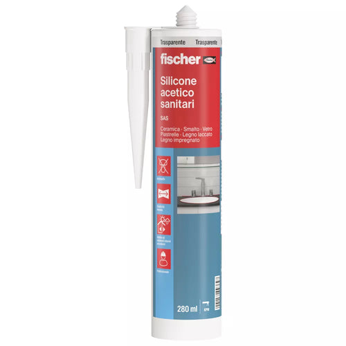 Silicone Acetico per Sanitari Antimuffa - Fischer