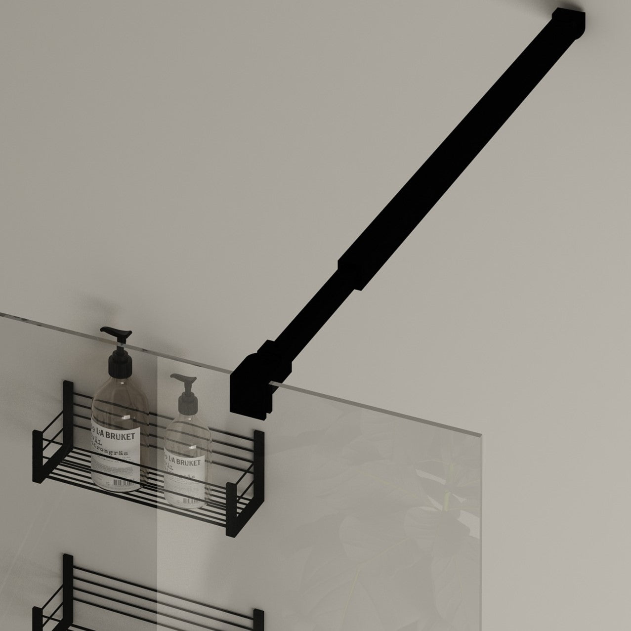 Parete Walk-in 90 cm Vetro Trasparente e Profilo Nero - Rest
