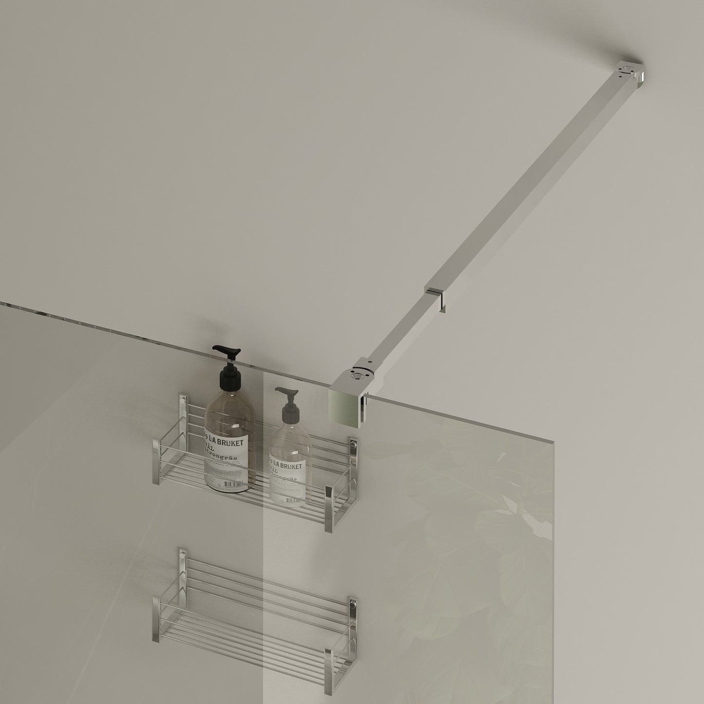 Parete Walk-in 140 cm Vetro Trasparente e Profilo Cromo - Rest