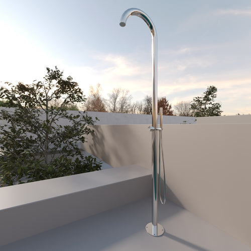 Colonna Doccia Per Esterno con Doccino in Acciaio Inox Zoe Plus - Meda