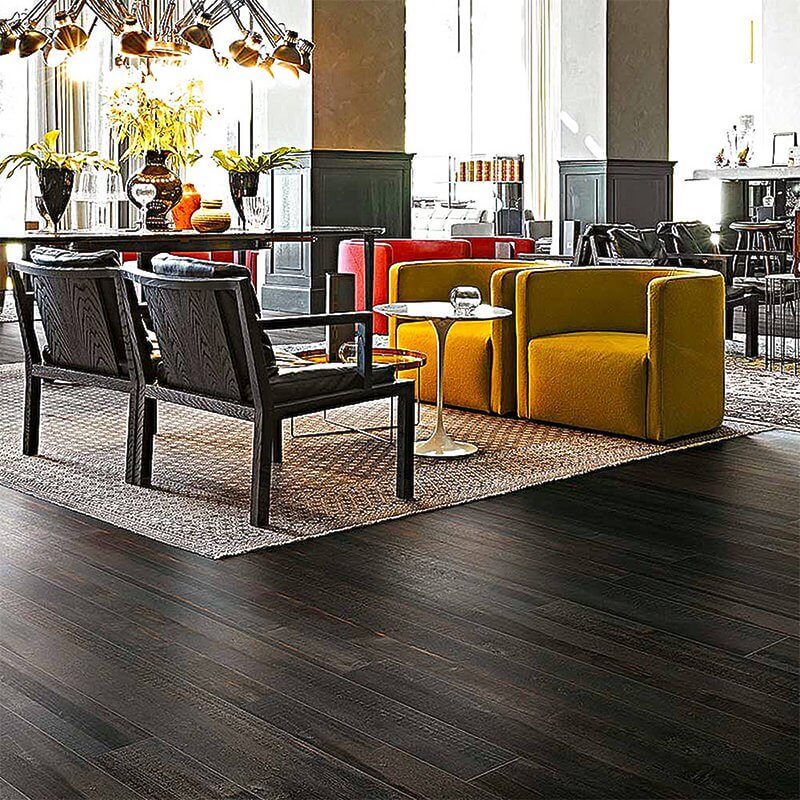 Wood Effect Porcelain Stoneware Rectified Natural 20x120 9mm DecÌ? wood Black The classics - Florim