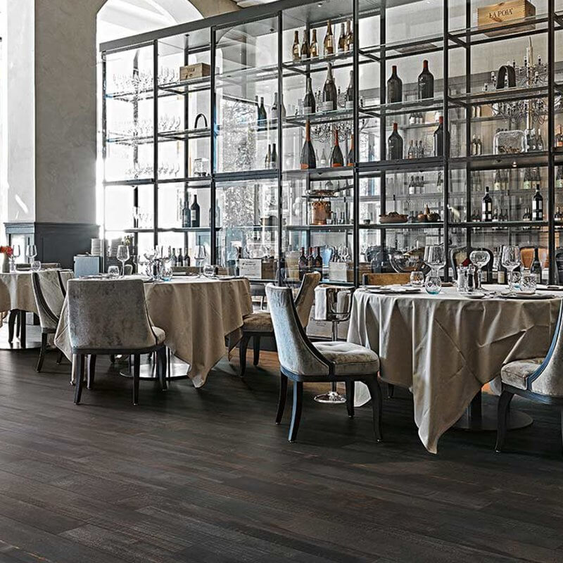 Wood Effect Porcelain Stoneware Rectified Natural 20x120 9mm DecÌ? wood Black The classics - Florim
