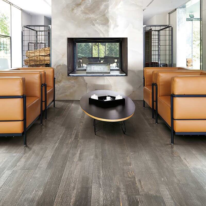 Wood Effect Porcelain Stoneware Rectified Natural 20x120 9mm DecÌ? wood Pearl The classics - Florim