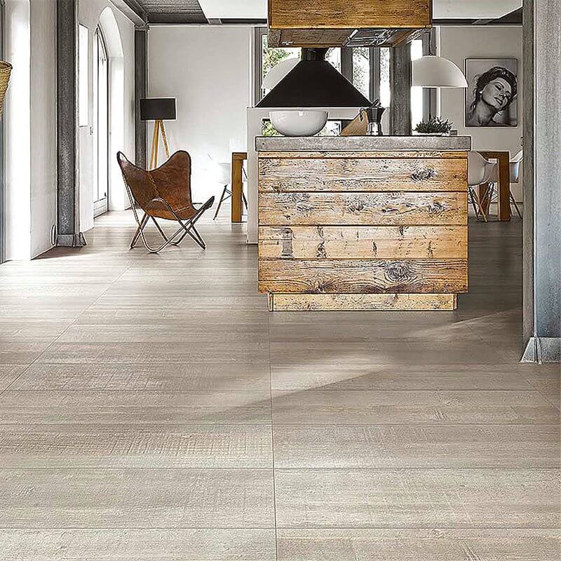 Natural Rectified Wood Effect Porcelain Stoneware 20x120 9mm DecÌ? wood White The classics - Florim