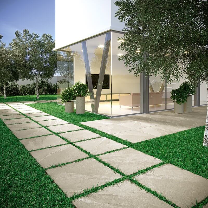 Natural Rectified Stone Effect Porcelain Stoneware 60x120 10mm Pietra Ligure Sabbia - Herberia