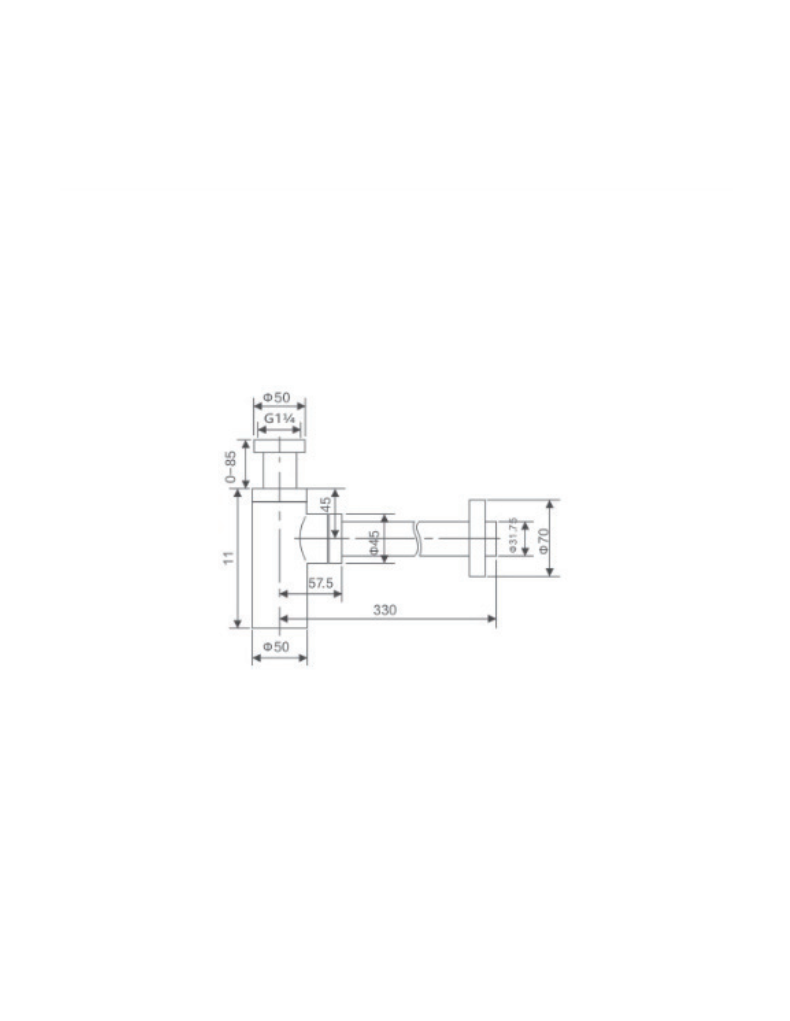 Sifone  Lavabo Coppa Rotonda Nichel Spazzolato - Imex