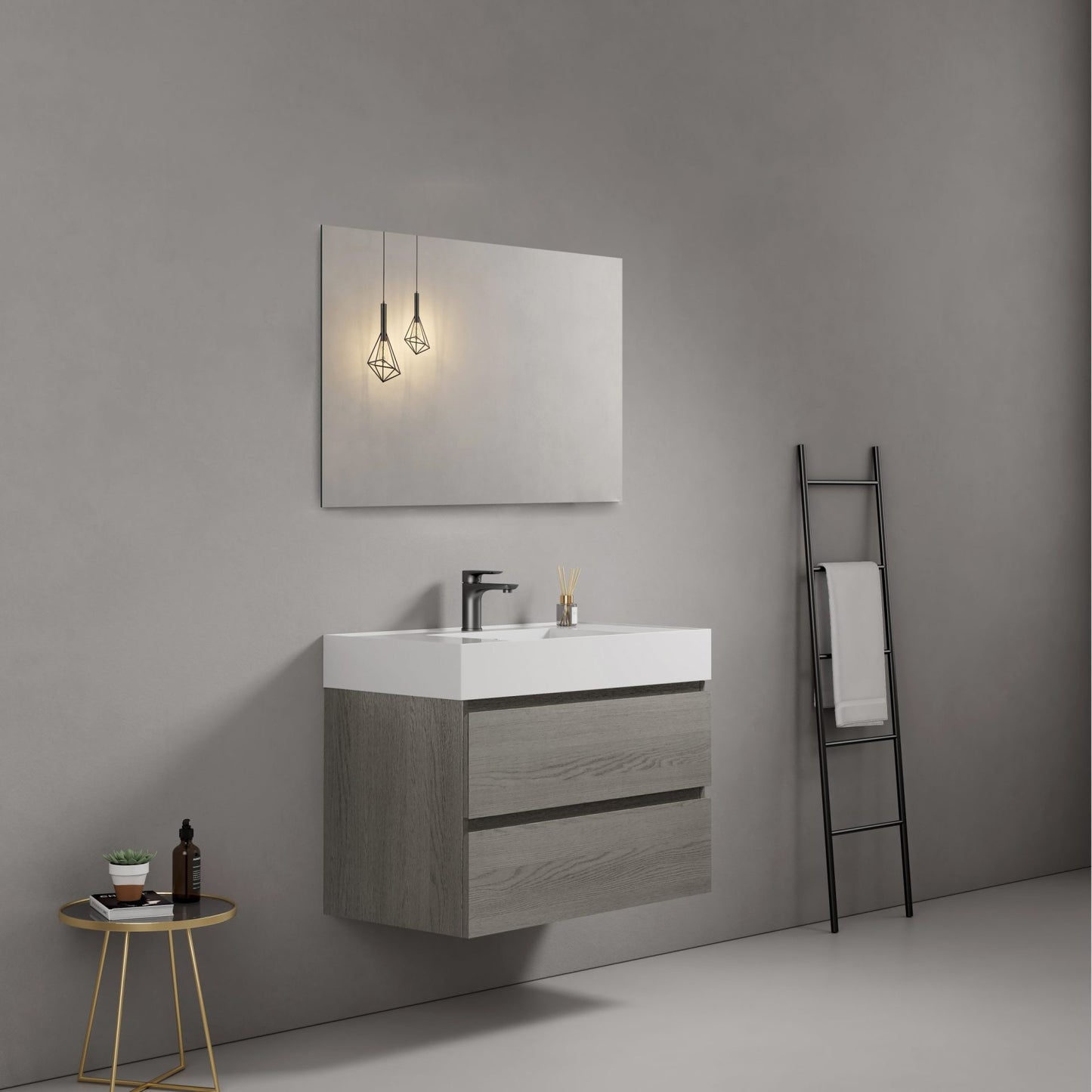 lavabo alto monoblocco laterale grigio quadro s (25688829)