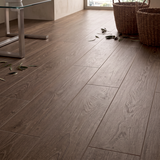 Gres Porcellanato Effetto Legno Lappato 13x78.9 Moka Elite - Gardenia Orchidea