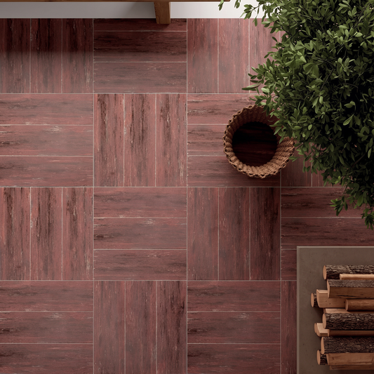 Gres Porcellanato Effetto Legno Naturale 18.7x56 Bordeaux I Gozzi - Antica Ceramica D'Agostino