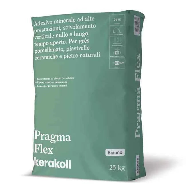Pragma Flex Bianco 25 Kg - Kerakoll, adesivo minerale ad alte prestazioni per pavimenti e rivestimenti.