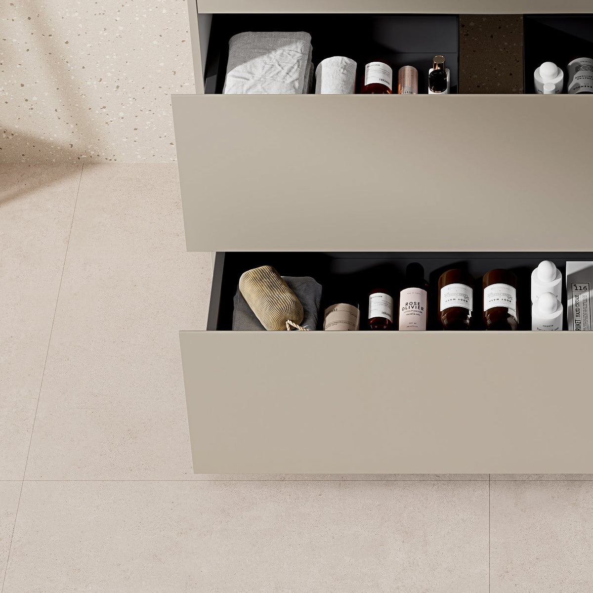 Mobile bagno a Terra 100 cm Grigio Cenere Lavabo in Resina Specchio Quadro - Nube Paint