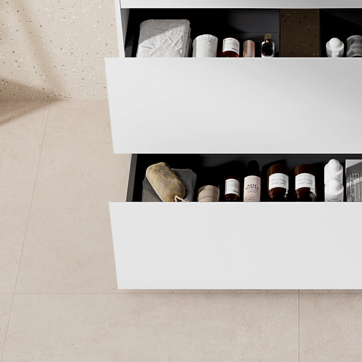 Mobile bagno a Terra 100 cm Bianco Lavabo in Resina Specchio Quadro Retroilluminato - Nube Paint